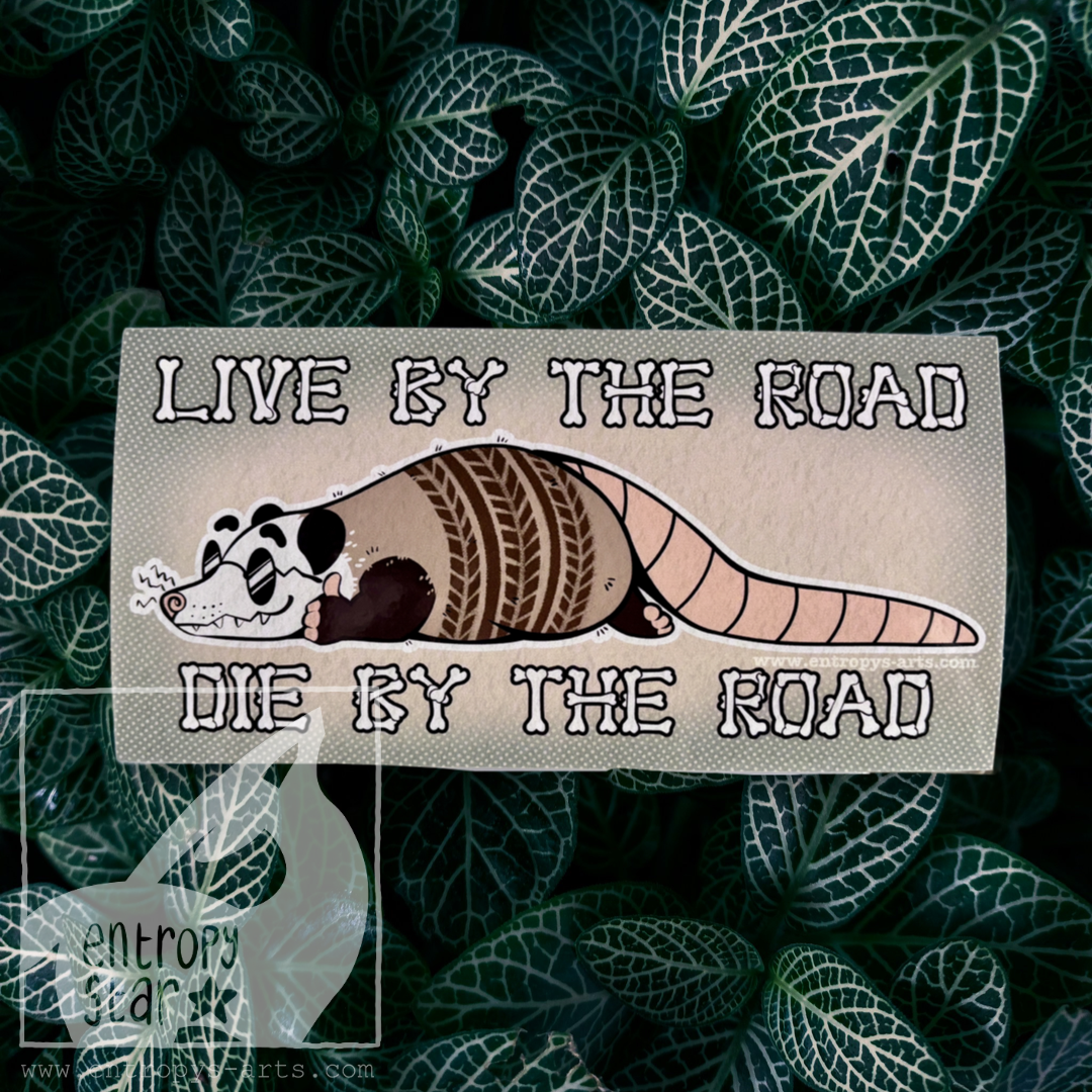 Live by the Road Possum Bumper Sticker