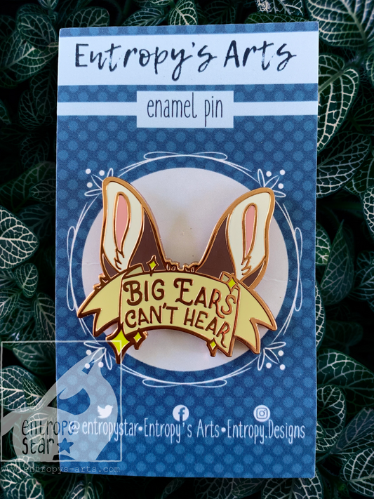 "Big Ears" Brown or Grey Enamel Pin